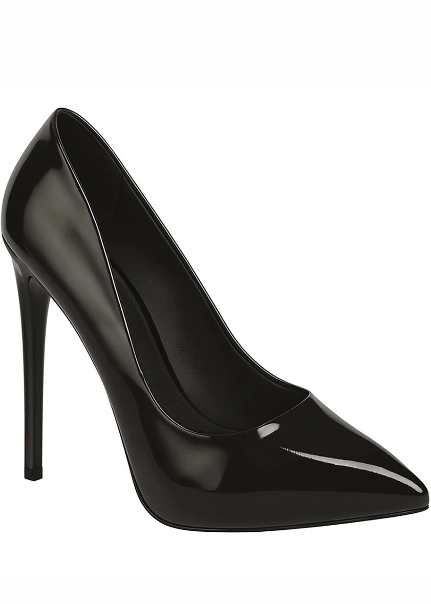 YOU NEED ME GLOSSY BLACK HEEL PUMP 3 YOU NEED ME GLOSSY BLACK HEEL PUMP