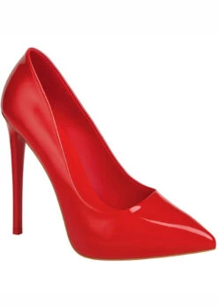 YOU NEED ME GLOSSY RED HEEL PUMP