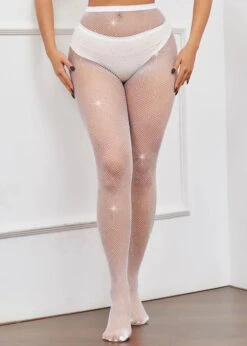 WHITE FISHNETS RHINESTONE STOCKINGS -Lole Clothing Shop IMG 1929