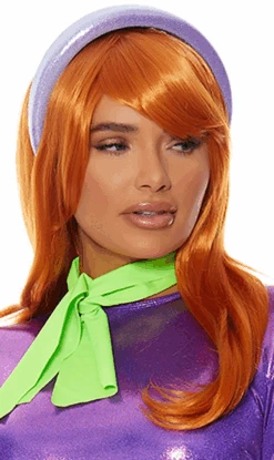 ORANGE WAVY LONG HAIR WIG