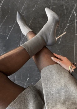 HIT DIFFERENT GREY HEEL BOOT