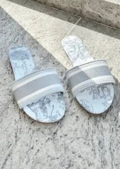 OFF TO PARADISE GREY FLAT SANDAL