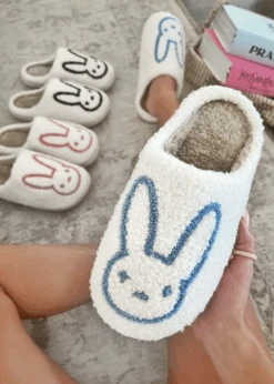 BLUE BADDIE BUNNY SLIPPERS